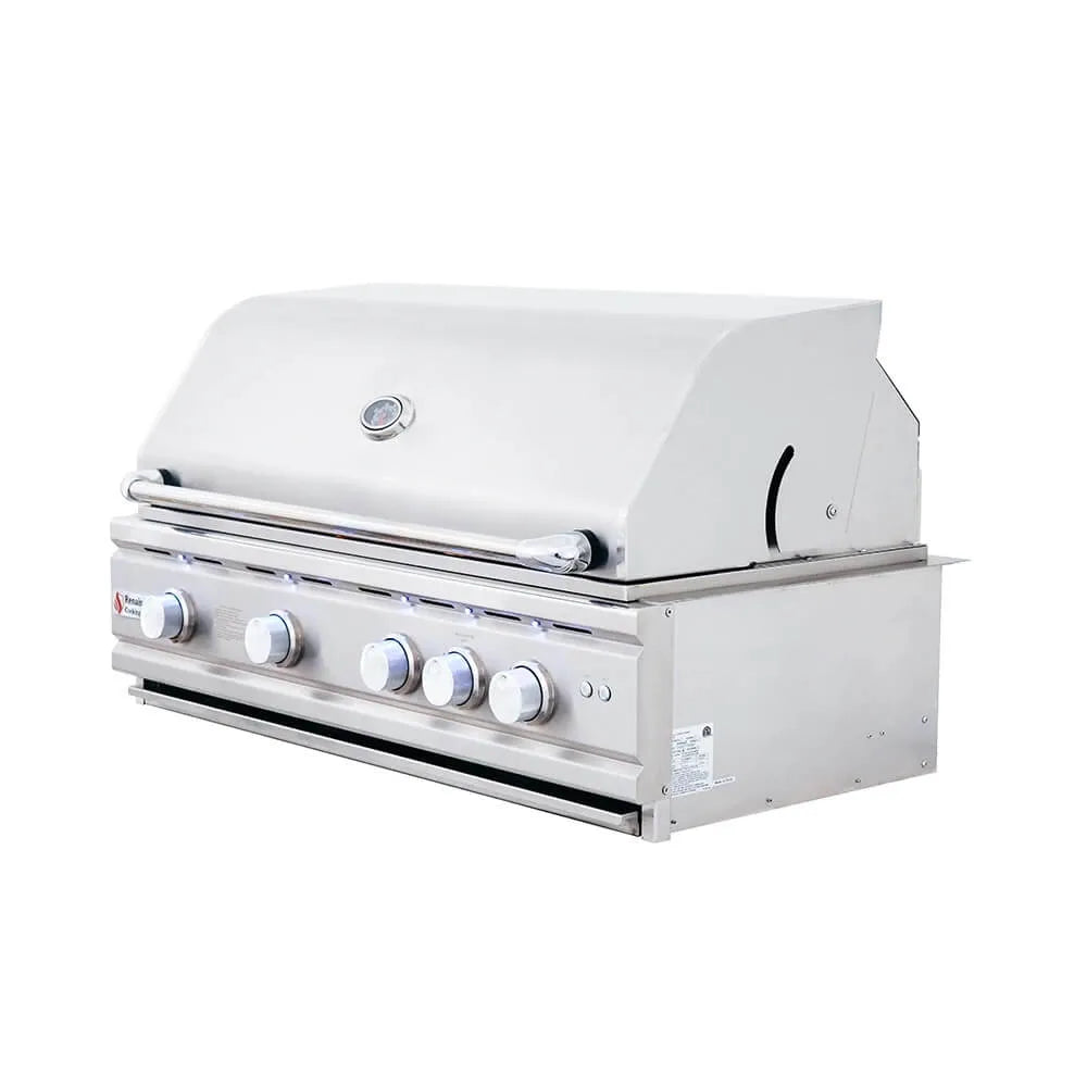 Renaissance Cooking Systems 38" Cutlass Pro Built-In Grill with Rear Burner and LED Lights RON38A Gas Grills Topture