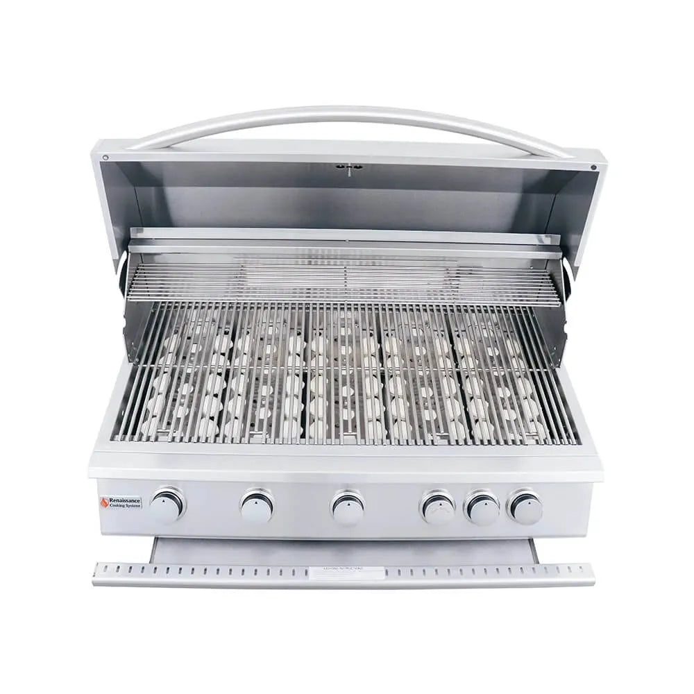 Renaissance Cooking Systems 40" Premier Built-In Grill with Rear Burner RJC40A Gas Grills Topture