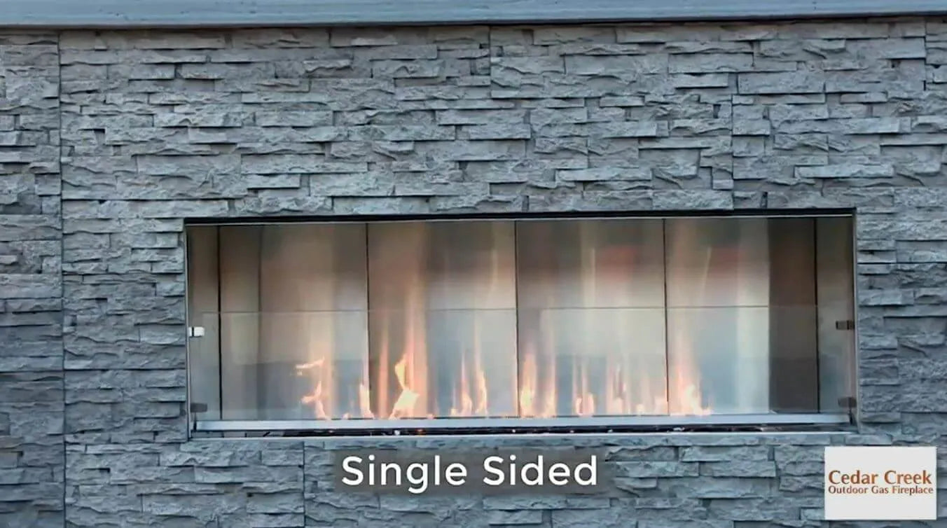 Renaissance Cooking Systems 48" Cedar Creek Outdoor Gas Fireplace RFP48LECONLED Outdoor Fireplaces Topture