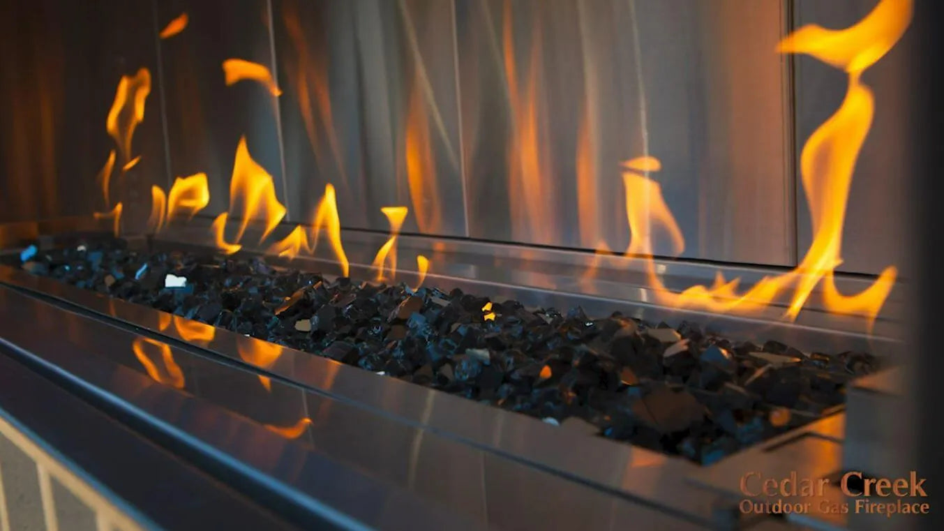 Renaissance Cooking Systems 48" Cedar Creek Outdoor Gas Fireplace RFP48LECONLED Outdoor Fireplaces Topture