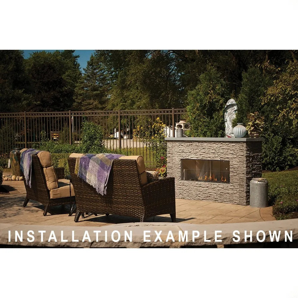 Renaissance Cooking Systems 48" Cedar Creek Outdoor Gas Fireplace RFP48LECONLED Outdoor Fireplaces Topture