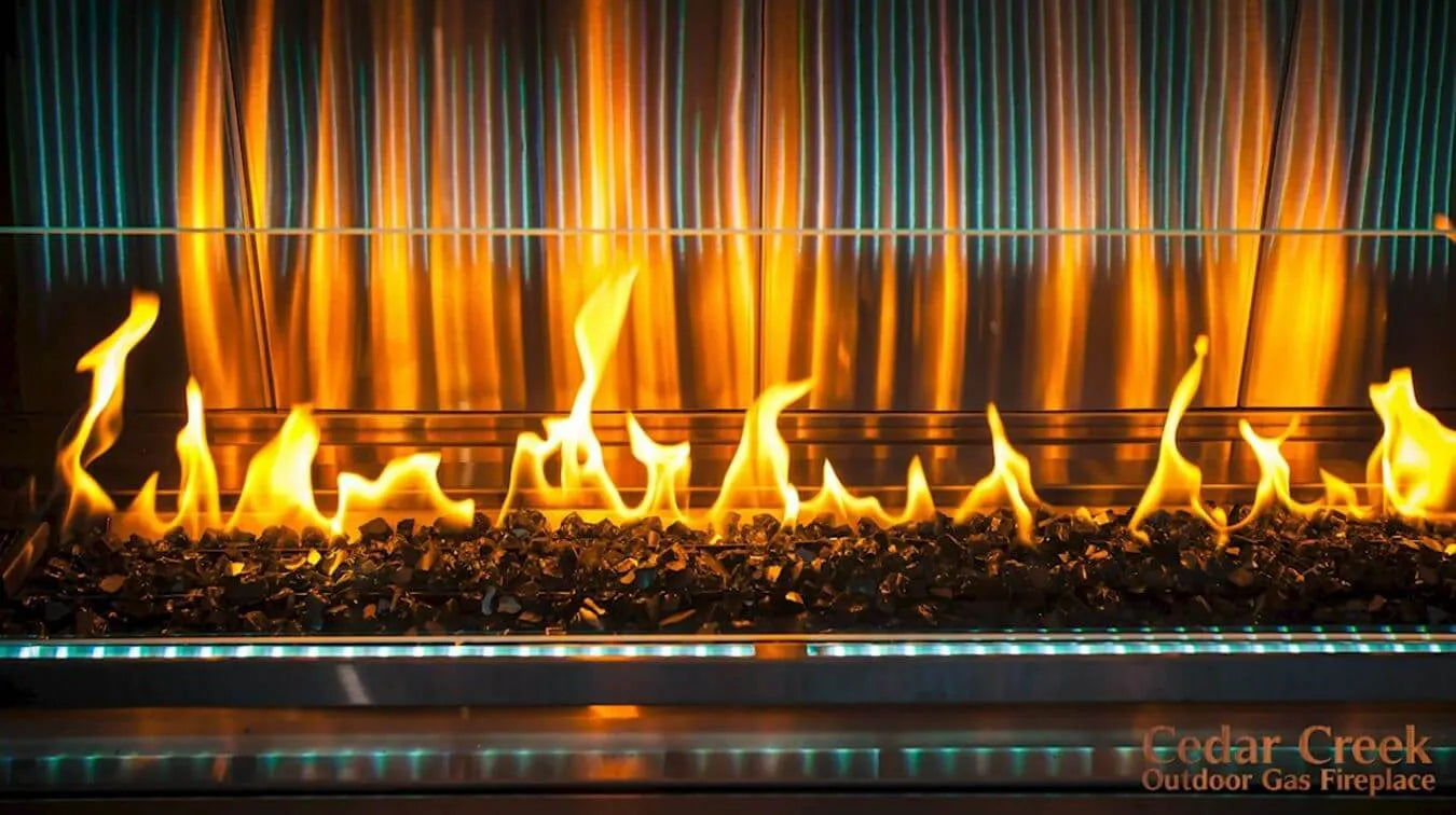Renaissance Cooking Systems 48" Cedar Creek Outdoor Gas Fireplace RFP48LECONLED Outdoor Fireplaces Topture