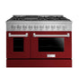Forte 48 Inch Natural Gas, All Gas Double Oven Freestanding Range FGR488BBG Ranges Topture