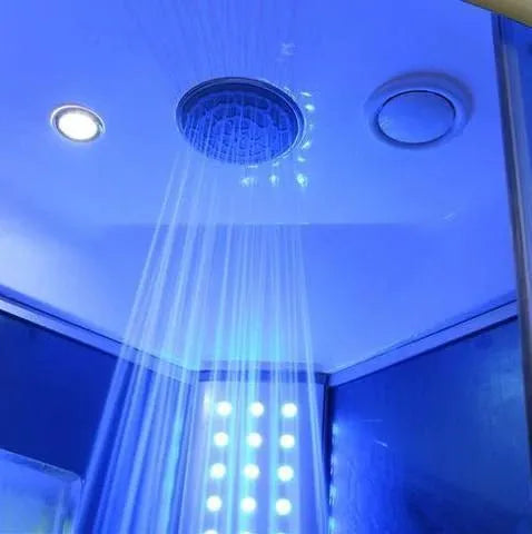 Mesa 9090K Steam Shower Blue or Clear Glass - Mesa WS-9090K-Blue Steam Shower Topture