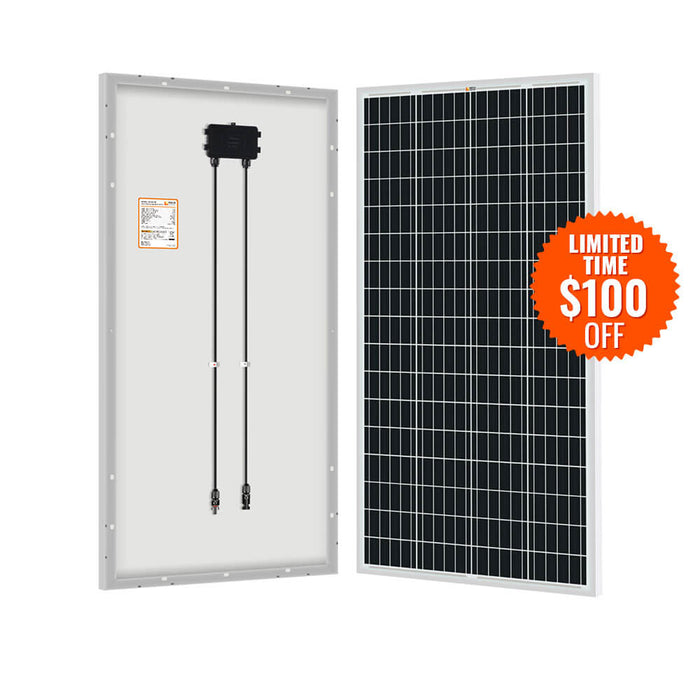 MEGA 150 Watt Monocrystalline Solar Panel | Best 12V Panel for RVs and Off-Grid | 25-Year Output Warranty | UL Certified