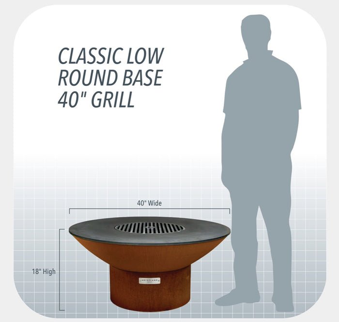 Arteflame Arteflame Classic 40" Black Label Fire Pit | Low Round Base AFCL40LRBBLKFP Outdoor Grills Topture