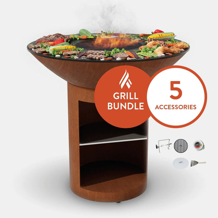 Arteflame Arteflame Classic 40" Grill | High Round Base with Storage | Home Chef Bundle | 5 Grilling Accessories C40HSTB-M Outdoor Grills Topture