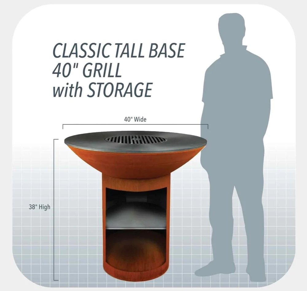 Arteflame Arteflame Classic 40" Grill | Tall Round Base with Storage AFCLHRBST Outdoor Grills Topture