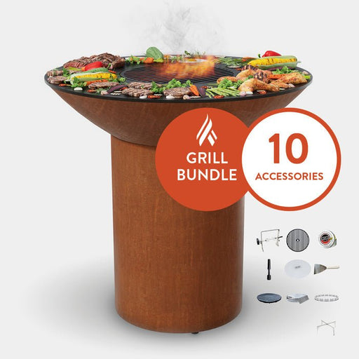 Arteflame Arteflame Classic 40" Grill with High Round Base | Home Chef Max Bundle | 10 Grilling Accessories C40HRB-L Outdoor Grills Topture