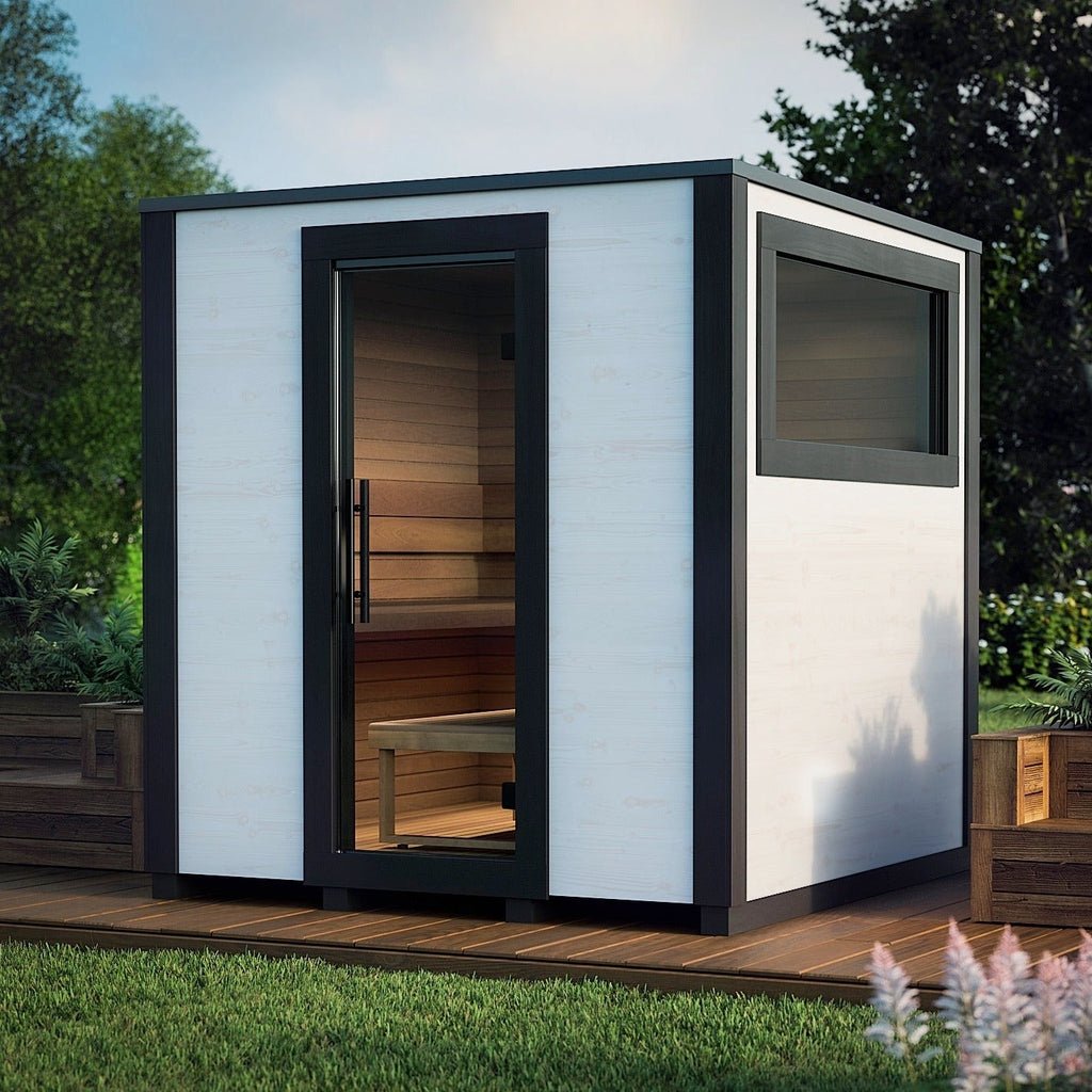 Auroom Saunas Auroom Garda 4-6 Person Outdoor Traditional Sauna GAR-TPINE-90X90R Traditional Sauna Topture