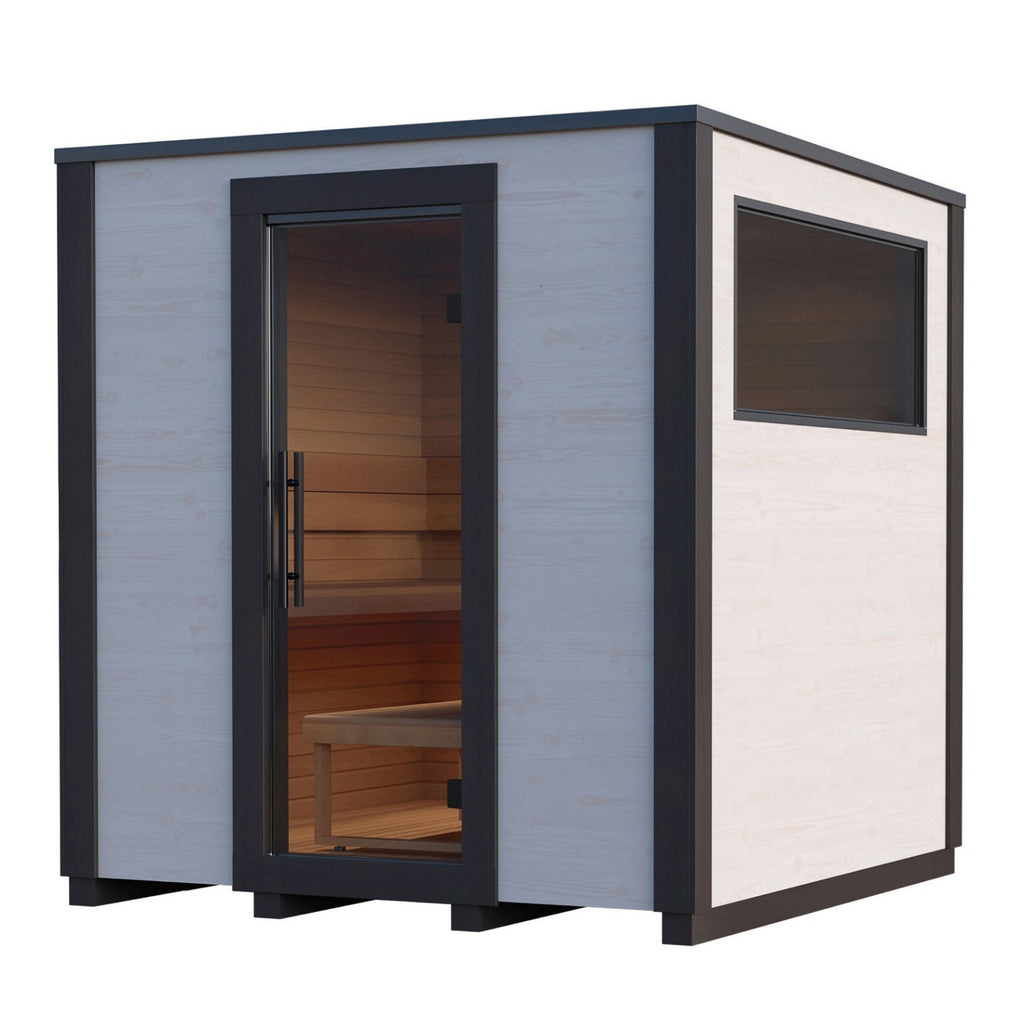 Auroom Saunas Auroom Garda 4-6 Person Outdoor Traditional Sauna GAR-TPINE-90X90R Traditional Sauna Topture