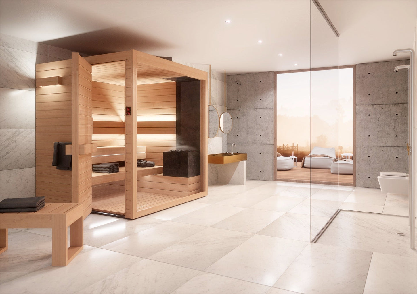 Auroom Saunas Auroom Lumina 2-Person Indoor Traditional Sauna LUM-ASP-48X71-L Traditional Sauna Topture