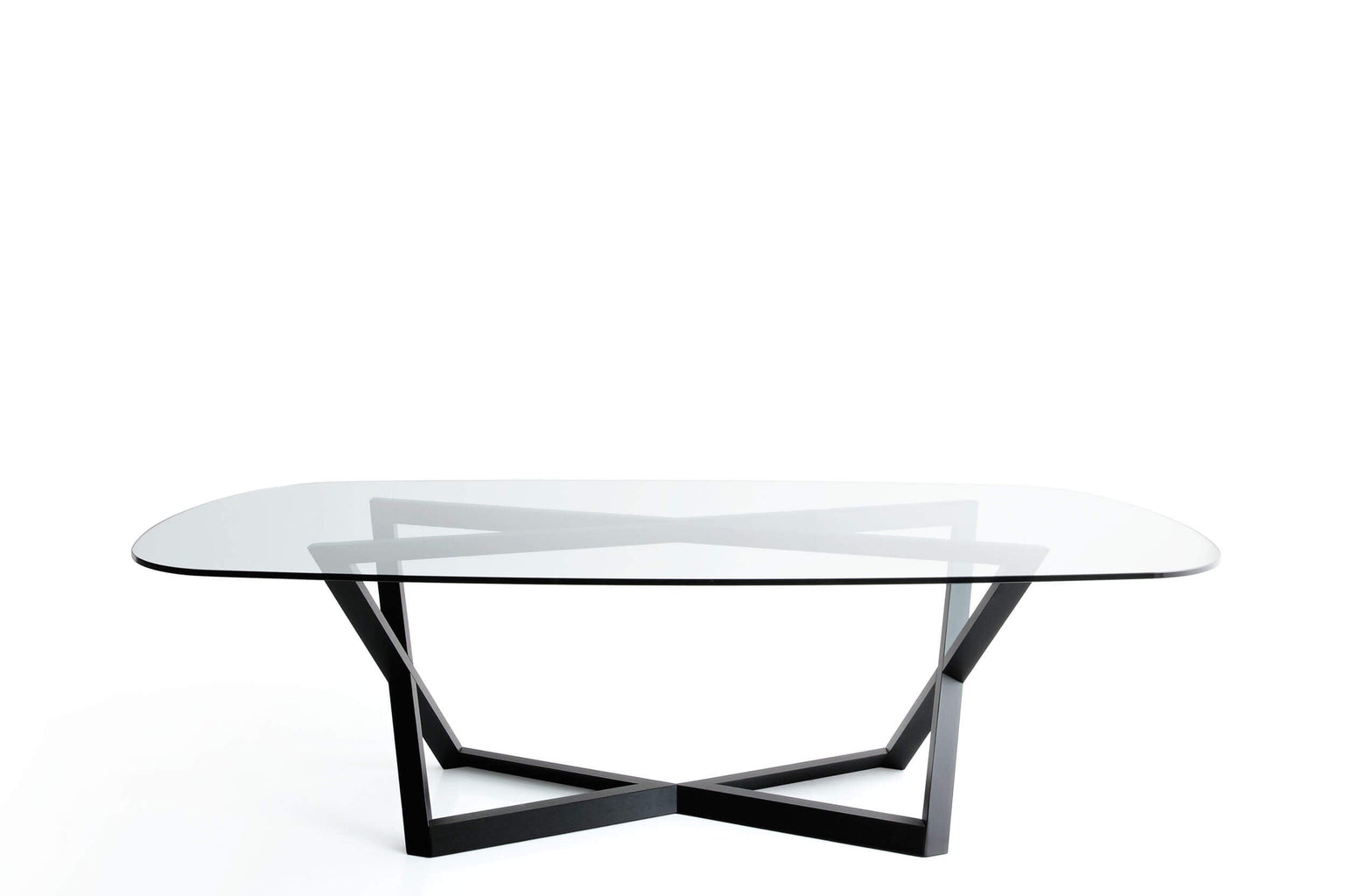 YumanMod Belfast Oval Dining Table - Glass Top - Oakwood Base BR01.02.01 Dining Tables Topture