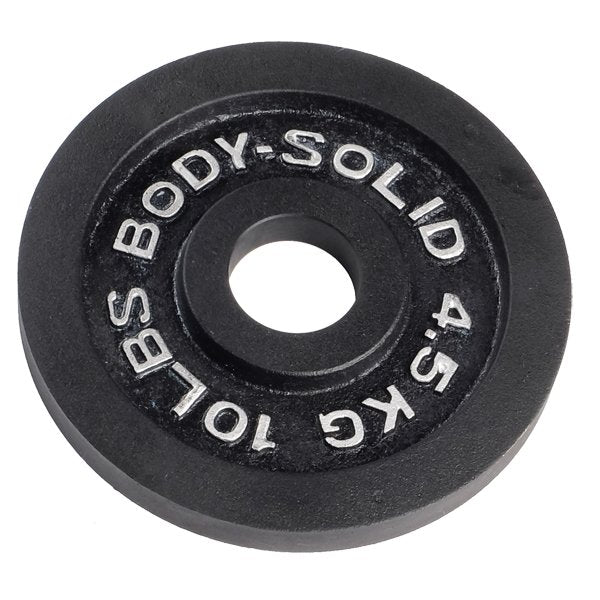 Body-Solid Tools Body-Solid OPB Individual Black Cast Iron Grip Olympic Weight Plates OPB10-2 Individual Weight Plates Topture