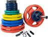 Body-Solid Tools Body-Solid ORCS Color Rubber Grip Olympic Weight Plates & Barbell Set ORC300S Weight Plate & Barbell Set Topture