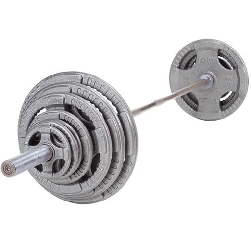 Body-Solid Tools Body-Solid OSTS Cast Iron Grip Olympic Weight Plates & Barbell Set OST300S Weight Plate & Barbell Set Topture