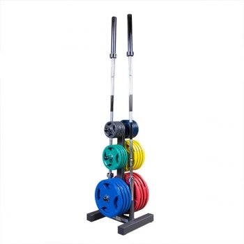Body-Solid Tools Body-Solid WT46 Olympic Plate Tree & Bar Holder WT46 Weight Plate Rack Topture