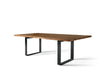 YumanMod Brandon Dining Table - Antique Oak with Straight Black Metal Legs CN-B-185S-200 Dining Tables Topture