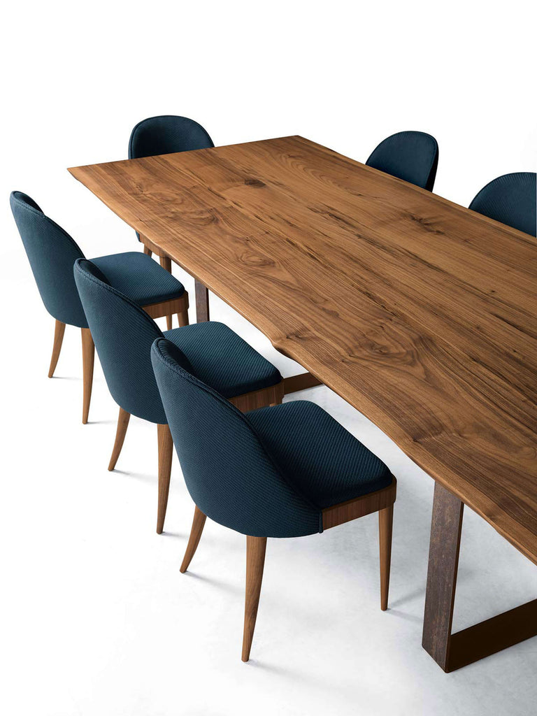 YumanMod Brandon Dining Table - Walnut with Straight Metal Legs CN-B-185S-200 Dining Tables Topture