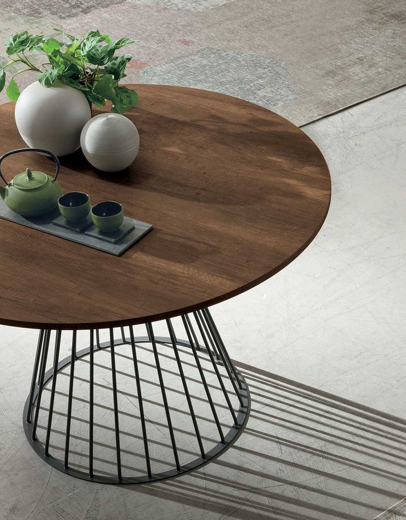YumanMod Brigitte Circular Dining Table 47" Anthracite Matt Base - Wood Laminate Top TM01.01.01 Dining Tables Topture