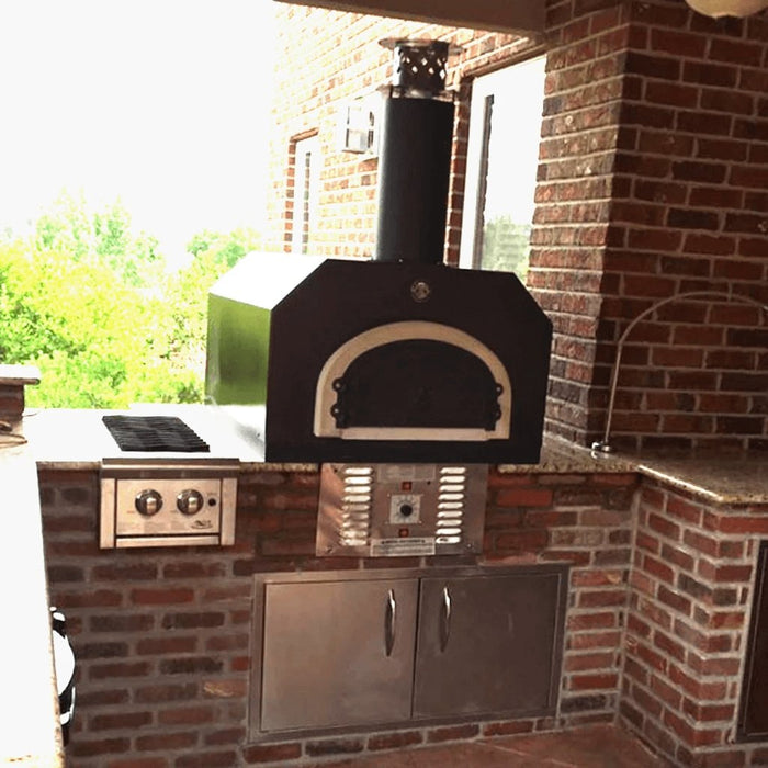 Chicago Brick Oven CBO 750 Hybrid Countertop (Commercial) NO Skirt | Dual Fuel (Gas and Wood) | Propane Gas CBO-O-CT-750-HYB-LP-SV-C-3K Pizza Ovens Topture