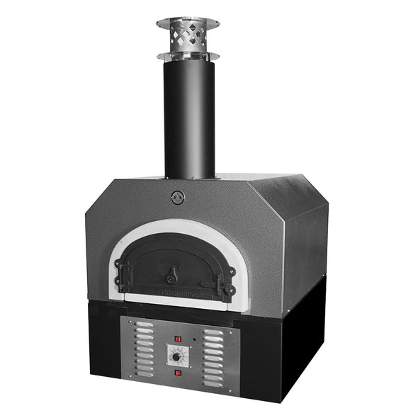 Chicago Brick Oven CBO 750 Hybrid Countertop (Commercial) with Skirt | Dual Fuel (Gas and Wood) | Natural Gas CBO-O-CT-750-HYB-NG-SV-C-3K-SKT Pizza Ovens Topture