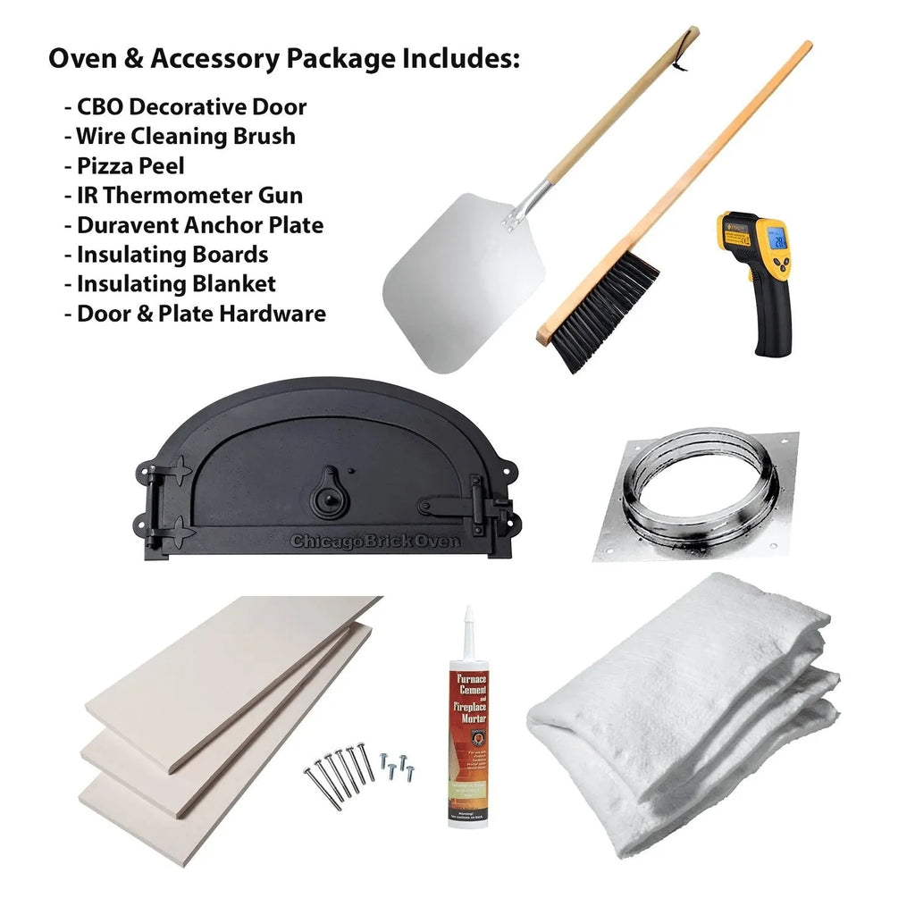 Chicago Brick Oven CBO 750 Hybrid DIY Kit (Commercial) | Dual-Fuel (Gas and Wood) | Natural Gas CBO-O-KIT-750-HYB-NG-C-3K Pizza Ovens Topture