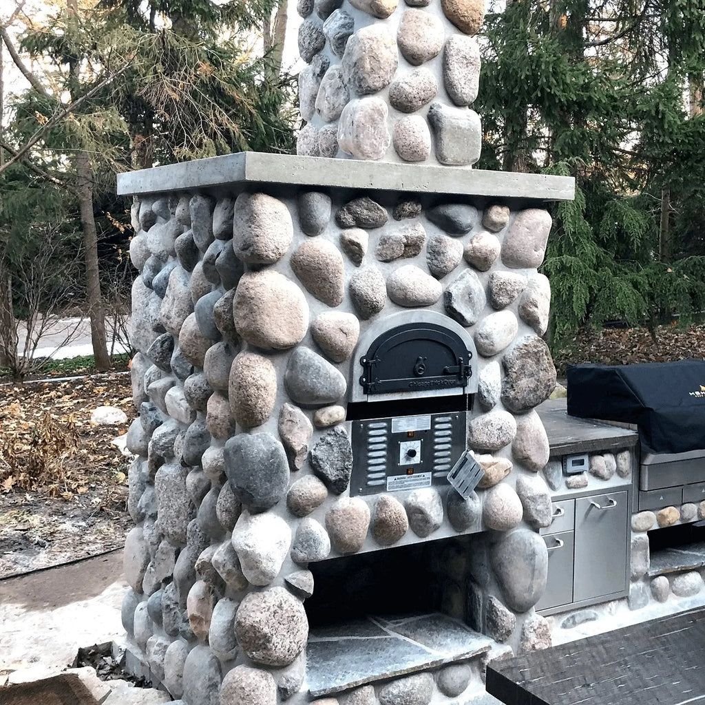 Chicago Brick Oven CBO 750 Hybrid DIY Kit (Residential) | Dual-Fuel (Gas and Wood) | Natural Gas CBO-O-KIT-750-HYB-NG-R-3K Pizza Ovens Topture