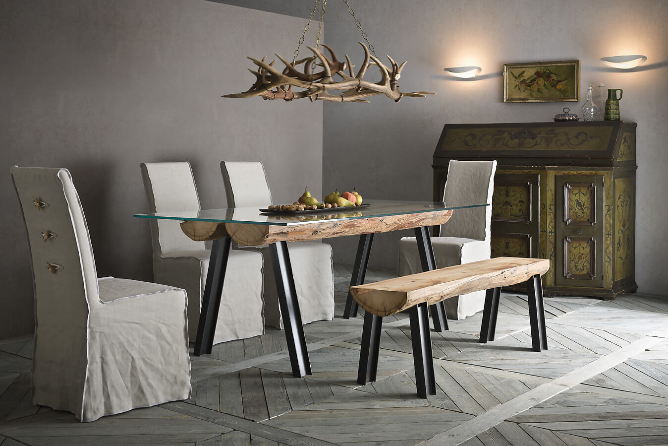 YumanMod Colorado Rectangular Dining Table 39 x 79 - Old Larch Timber SD01.09.01 Dining Tables Topture
