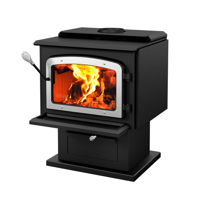 Drolet Drolet Escape 1800 - Nickel Door - Wood Stove | DB03111 DB03111 Wood Stoves Topture