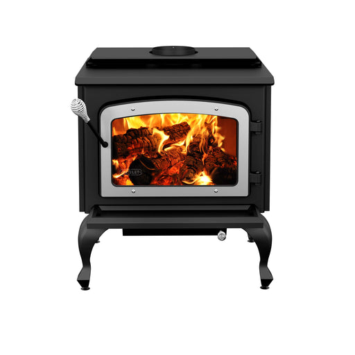 Drolet Drolet Escape 1800 on Legs - Bushed Nickel Door - Wood Stove | DB03112 DB03112 Wood Stoves Topture