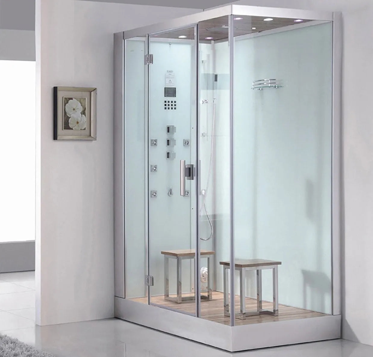 Ariel Platinum Ariel Platinum DZ961 Steam Shower in White/Black DZ961L-White Steam Shower Topture