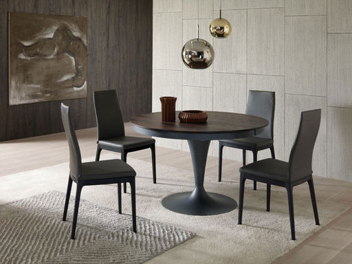 YumanMod Elise Dining Table Round 47 x 47 (64) - Dark Oakwood Extendable OZ01.04.06 Dining Tables Topture