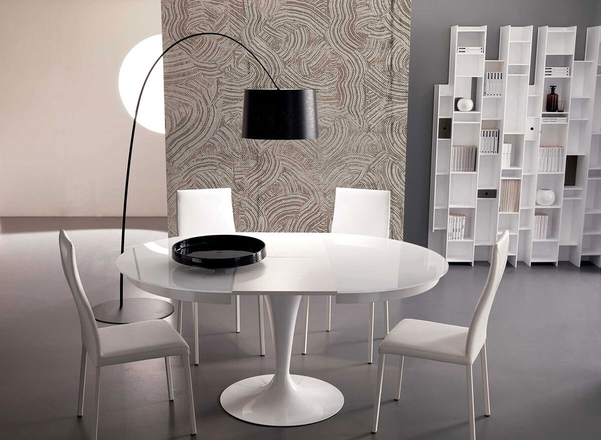 YumanMod Elise Dining Table Round 47 x 47 (64) Extendable OZ01.04.02 Dining Tables Topture