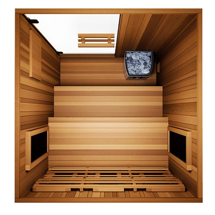 Finnmark FD-4 Trinity Infrared & Steam Sauna Combo - 2-Person Home Sauna with Infrared & Traditional Heater - Topture