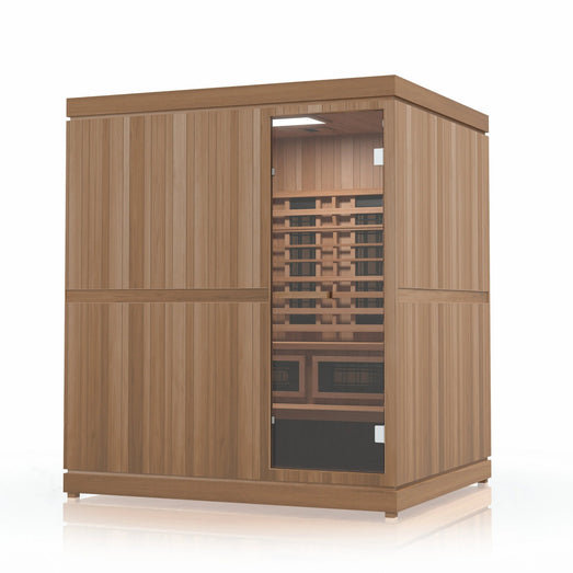 Finnmark FD-5 Trinity XL Infrared & Steam Sauna Combo - 4-Person Home Sauna with Infrared and Traditional Sauna Heater - Topture