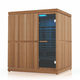 Finnmark FD-5 Trinity XL Infrared & Steam Sauna Combo - 4-Person Home Sauna with Infrared and Traditional Sauna Heater - Topture