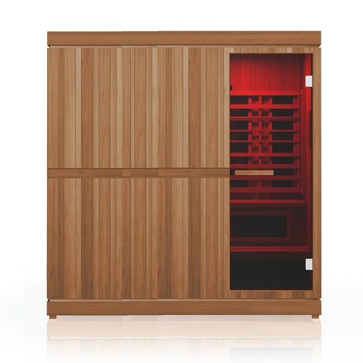 Finnmark FD-5 Trinity XL Infrared & Steam Sauna Combo - 4-Person Home Sauna with Infrared and Traditional Sauna Heater - Topture