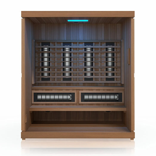 Finnmark FD-5 Trinity XL Infrared & Steam Sauna Combo - 4-Person Home Sauna with Infrared and Traditional Sauna Heater - Topture