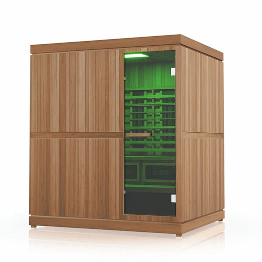 Finnmark FD-5 Trinity XL Infrared & Steam Sauna Combo - 4-Person Home Sauna with Infrared and Traditional Sauna Heater - Topture