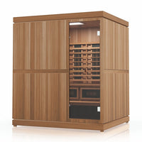Finnmark FD-5 Trinity XL Infrared & Steam Sauna Combo - 4-Person Home Sauna with Infrared and Traditional Sauna Heater - Topture