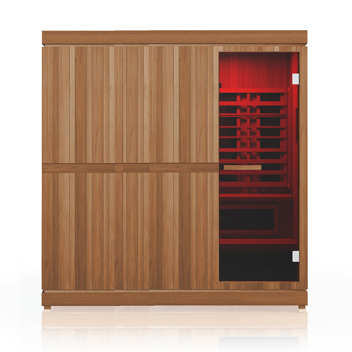 Finnmark FD-5 Trinity XL Infrared & Steam Sauna Combo - 4-Person Home Sauna with Infrared and Traditional Sauna Heater - Topture