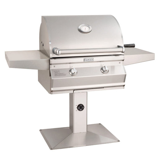 Fire Magic Grill Fire Magic Grill 24" 2-Burner Choice Multi-User Accessible CMA430s Patio Post Mount Gas Grill w/ Analog Thermometer CMA430S-RT1N-G6 Gas Grills Topture