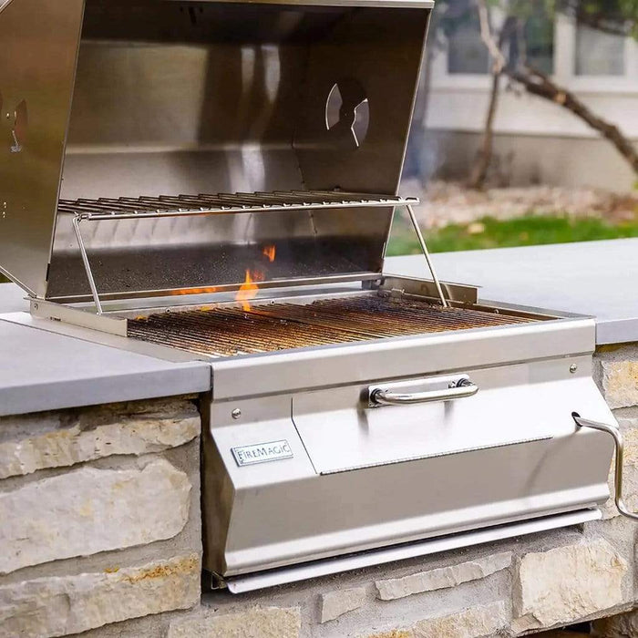 Fire Magic Grill Fire Magic Grill 24" Legacy Built-In Charcoal Grill w/ Analog Thermometer 12-SC01C-A 12-SC01C-A Charcoal Grill Topture