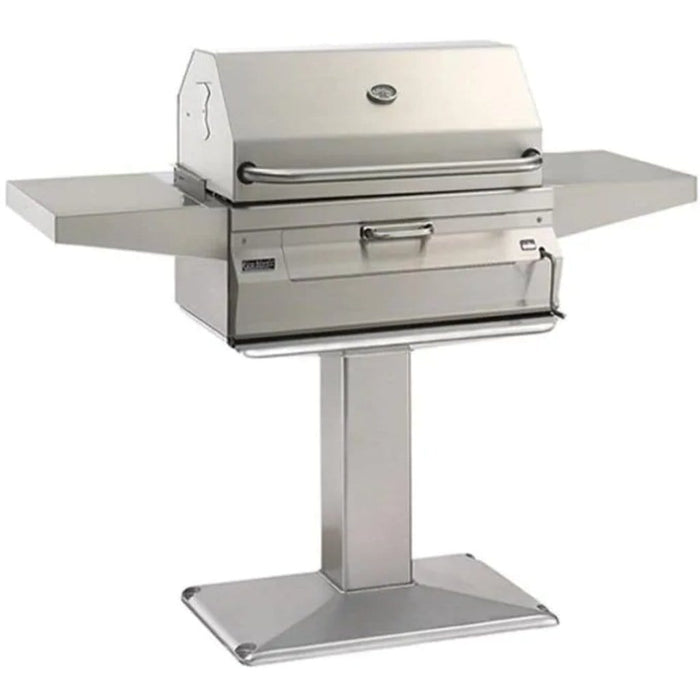 Fire Magic Grill Fire Magic Grill 24" Legacy Charcoal Grill On Patio Post w/ Analog Thermometer 22-SC01C-P6 22-SC01C-P6 Charcoal Grill Topture