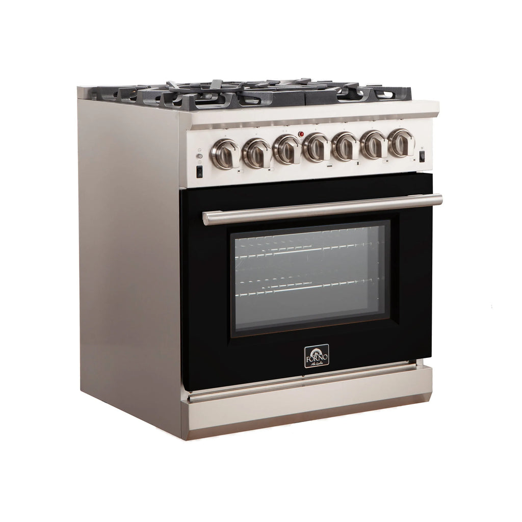 Forno FORNO Capriasca - Titanium Professional 30" Freestanding Door Gas Range FFSGS6260-30BLU Ranges Topture