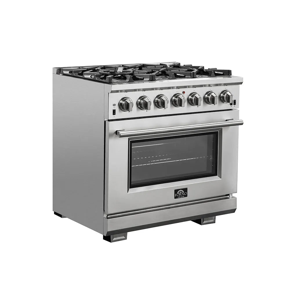 Forno Forno Capriasca - Titanium Professional 36" Freestanding Door Gas Range FFSGS6260-36BLU Ranges Topture