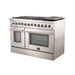 Forno Forno Galiano - Gold Professional 48" Freestanding Dual Fuel 240V Electric Red Door Oven Range FFSGS6156-48WHT Ranges Topture