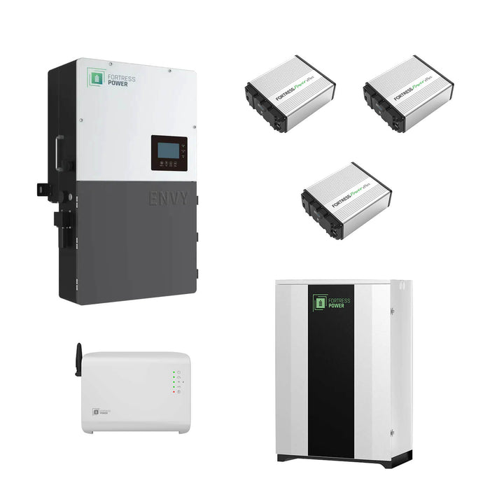 Fortress Power | All Around Package | Envy 8kW/10kW Inverter + 3/4 eFlex 5.4kWh + Guardian + DuraRack - Topture