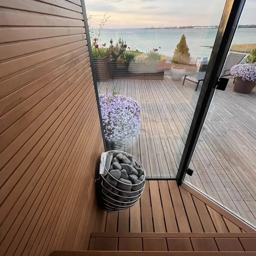 Haljas Houses Haljas Hele Glass Mini 3-Person Outdoor Sauna House HMSASE Outdoor Saunas Topture
